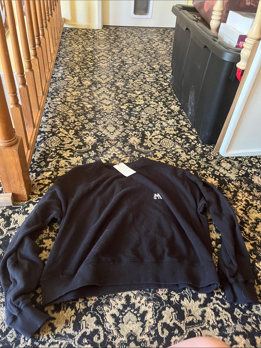 Rebecca Malone Black Crewneck Sweatshirt